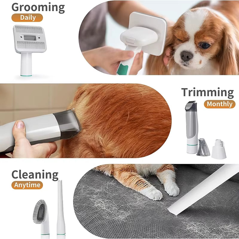 Hot Sale Pet Hair Dryer Vacuum Suction Dog Cat Grooming Brush Low Noise Electric Vacuum Cleaner Multifunction Pet Grooming Kit