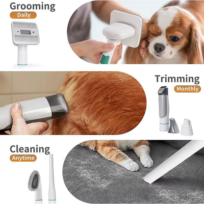 Hot Sale Pet Hair Dryer Vacuum Suction Dog Cat Grooming Brush Low Noise Electric Vacuum Cleaner Multifunction Pet Grooming Kit