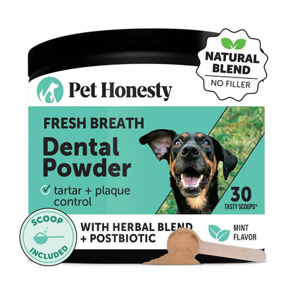 Pet Honesty Fresh Breath Dental Powder Mint Flavor for Dogs - 5.29Oz
