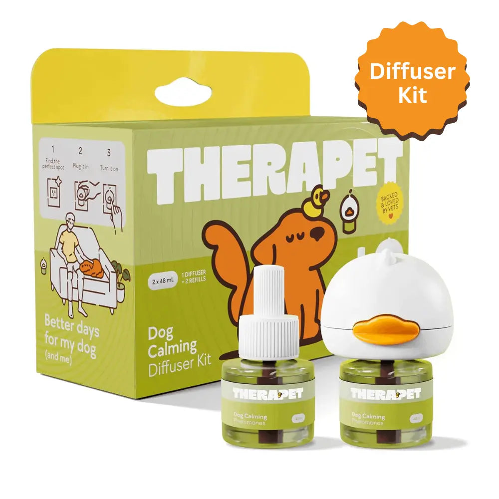 Therapetmd 60-Day Dog Calming Diffuser - Helps with Stress, Destructive Behavior, Pee Accidents, Separation Anxiety, Barking, Aggression & Chewing - 60-Day Refill Included - Packaging May Vary - Results May Vary